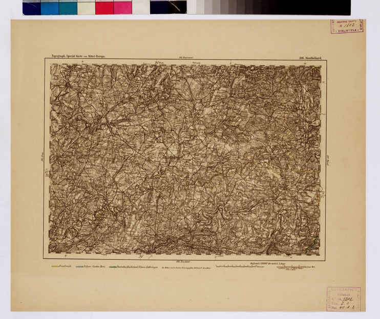 (N:16258) SPECIAL KARTE VON MITTEL EUROPA - MONTBELIARD F 596 (B0012752) Carte e stampe antiche: riproduzione a colori su carta (formato A1)