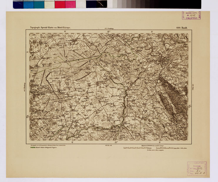 (N:16294) SPECIAL KARTE VON MITTEL EUROPA - RAAB F 608 (B0012762) Carte e stampe antiche: riproduzione a colori su carta (formato A1)