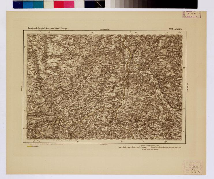 (N:16272) SPECIAL KARTE VON MITTEL EUROPA - NEVERS F 622 (B0012766) Carte e stampe antiche: riproduzione a colori su carta (formato A1)