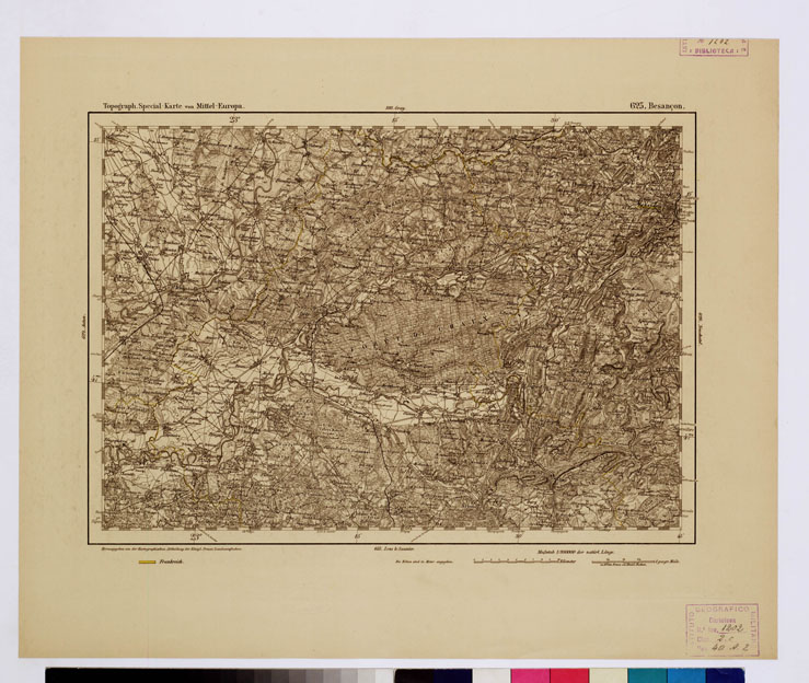 (N:16130) SPECIAL KARTE VON MITTEL EUROPA - BESANCON F 625 (B0012769) Carte e stampe antiche: riproduzione a colori su carta (formato A1)