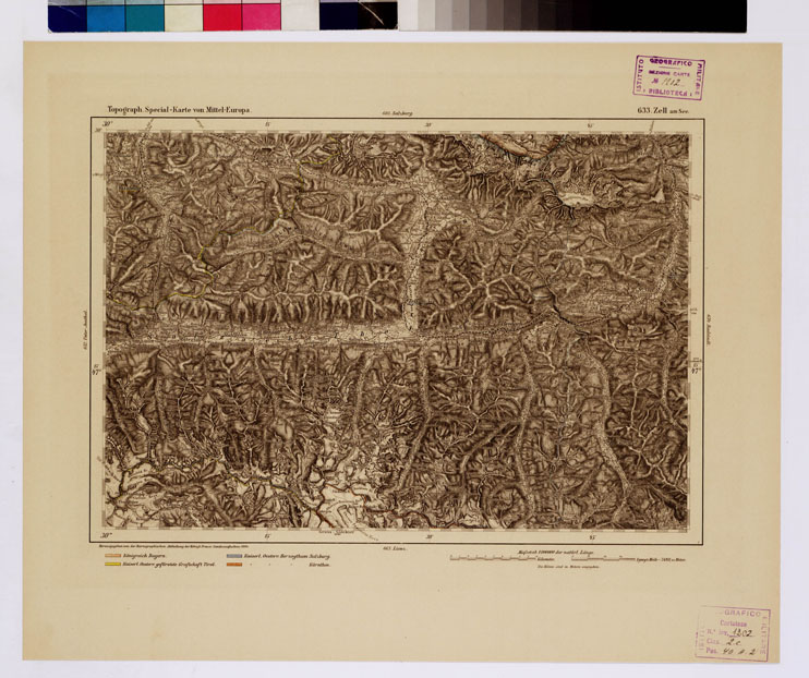 (N:16359) SPECIAL KARTE VON MITTEL EUROPA - ZELL AM SEE F 633 (B0012774) Carte e stampe antiche: riproduzione a colori su carta (formato A1)