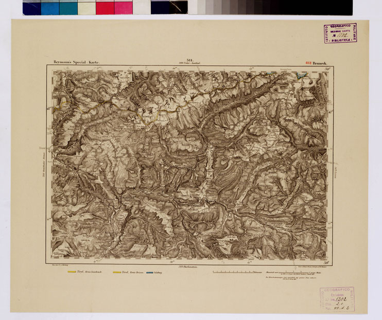 (N:16142) SPECIAL KARTE VON MITTEL EUROPA - BRUNECK F 662 (B0012782) Carte e stampe antiche: riproduzione a colori su carta (formato A1)