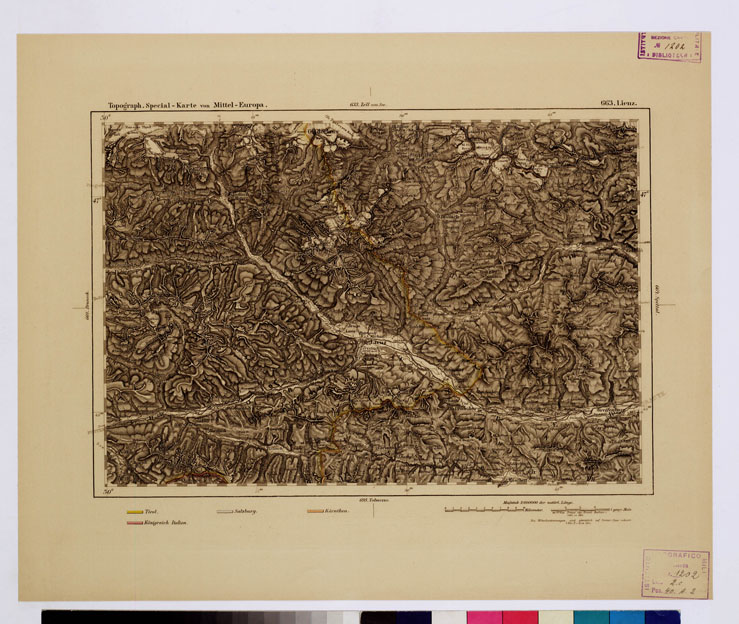 (N:16234) SPECIAL KARTE VON MITTEL EUROPA - LIENZ F 663 (B0012783) Carte e stampe antiche: riproduzione a colori su carta (formato A1)