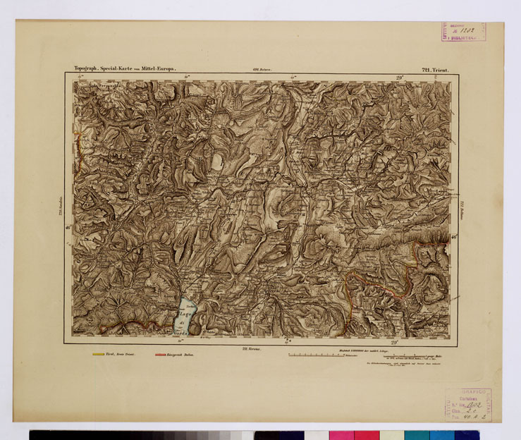 (N:16337) SPECIAL KARTE VON MITTEL EUROPA - TRIENT F 721 (B0012791) Carte e stampe antiche: riproduzione a colori su carta (formato A1)