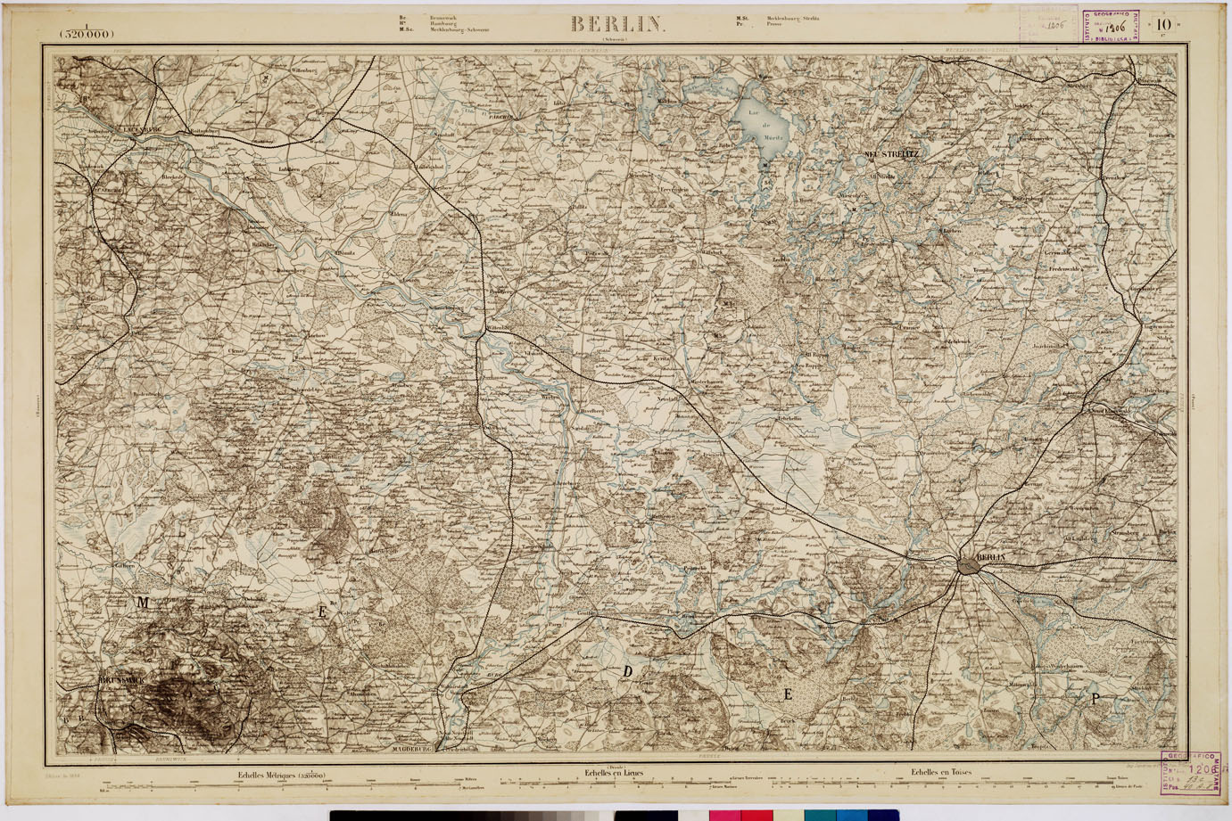 (N:8327) CARTE DE L'EUROPE CENTRALE - F 10 BERLIN (B0012798) Carte e stampe antiche: riproduzione a colori su carta (formato A1)