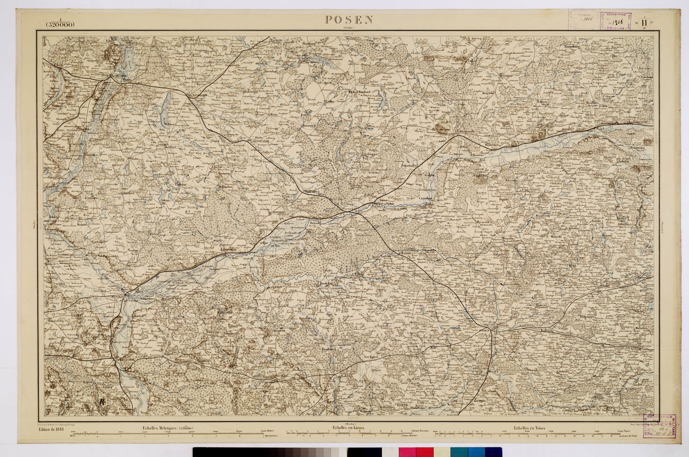 (N:8345) CARTE DE L'EUROPE CENTRALE - F 11 POSEN (B0012799) Carte e stampe antiche: riproduzione a colori su carta (formato A1)