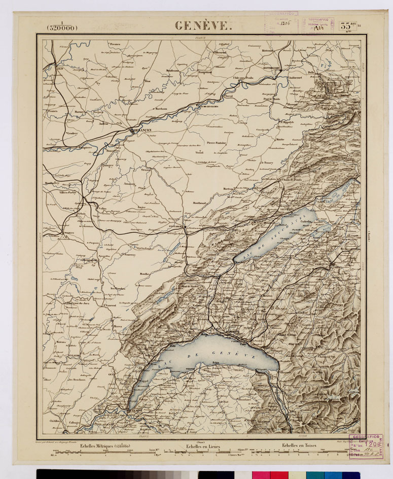 (N:8334) CARTE DE L'EUROPE CENTRALE - F 35 BIS GENEVE (B0012817) Carte e stampe antiche: riproduzione a colori su carta (formato A1)