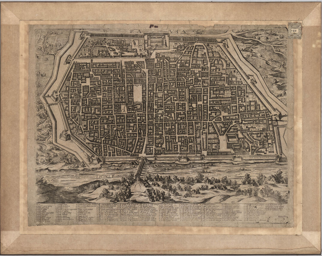 (N:9936) PAVIA (B0012895) Carte e stampe antiche: riproduzione a colori su carta (formato A1)