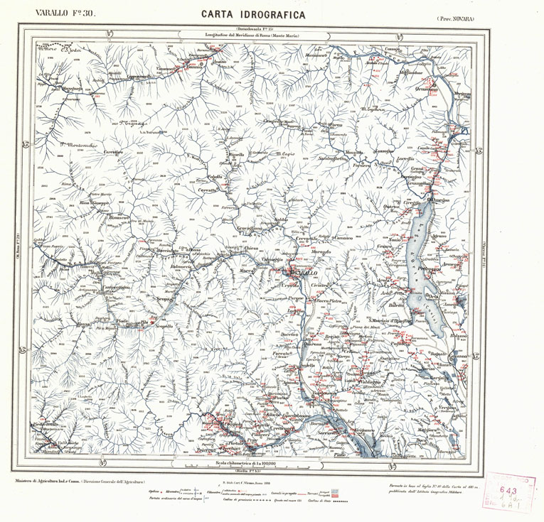 (N:3807) CARTA IDROGRAFICA DEL REGNO D'ITALIA - Foglio 30 - Varallo (B0013300) Carte e stampe antiche: riproduzione a colori su carta (formato A1)