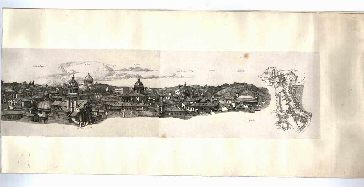 (N:10912) VUE DE ROME PRISE DU PALAIS CAFARELLI SUR LE MONT CAPOTOLIN EN JUIN 1849 PENDANT LE SIEGE ET DESSINEE D'APRES NATURE PAR C. ANDREAE. ROME CHEZ JOSEPH SITHOVER, EDITEUR - Vista di Roma presa da Palazzo Cafarelli (B13662-64, B0013664, B0013663, B0013662) Carte e stampe antiche: riproduzione a colori su carta (formato A1)