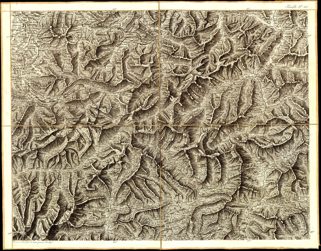 (N:989) CARTE GENERALE DU THEATRE DE LA GUERRE EN ITALIE ET DANS LES ALPES...(Carta Generale del teatro della guerra in Italia...) - Foglio 7 - Lucerna, Chiavenna, Domodossola (B0013825) Carte e stampe antiche: riproduzione a colori su carta (formato A1)