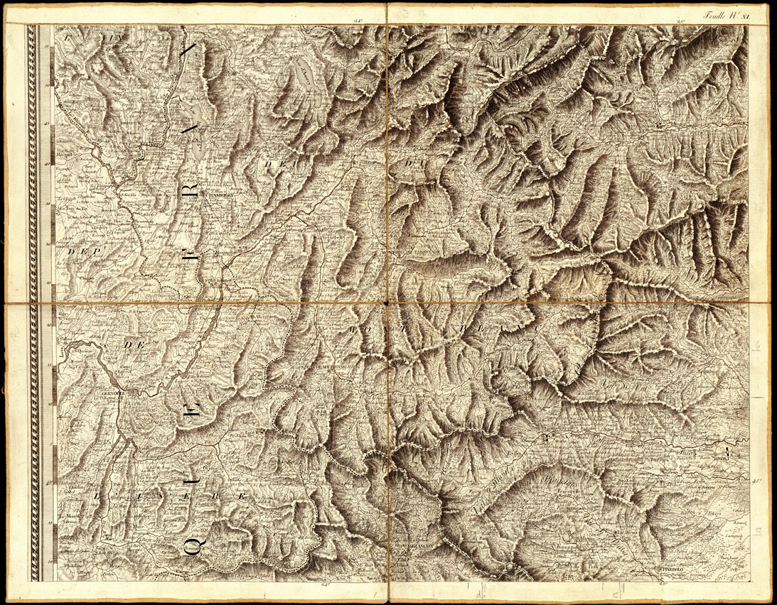 (N:985) CARTE GENERALE DU THEATRE DE LA GUERRE EN ITALIE ET DANS LES ALPES...(Carta Generale del teatro della guerra in Italia...) - Foglio 11 - Torino, Aosta, Chambery (B0013829) Carte e stampe antiche: riproduzione a colori su carta (formato A1)