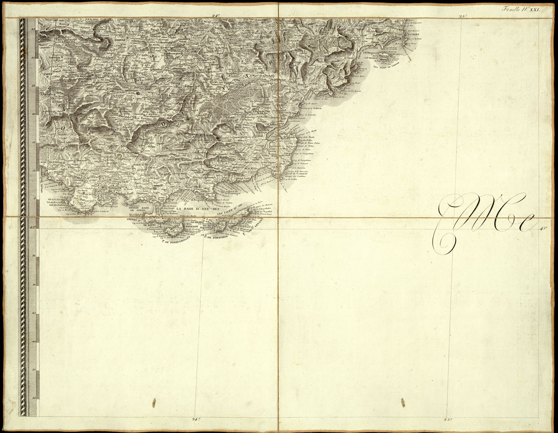 (N:975) CARTE GENERALE DU THEATRE DE LA GUERRE EN ITALIE ET DANS LES ALPES...(Carta Generale del teatro della guerra in Italia...) - Foglio 21 - Tolone, Antibes (B0013839) Carte e stampe antiche: riproduzione a colori su carta (formato A1)