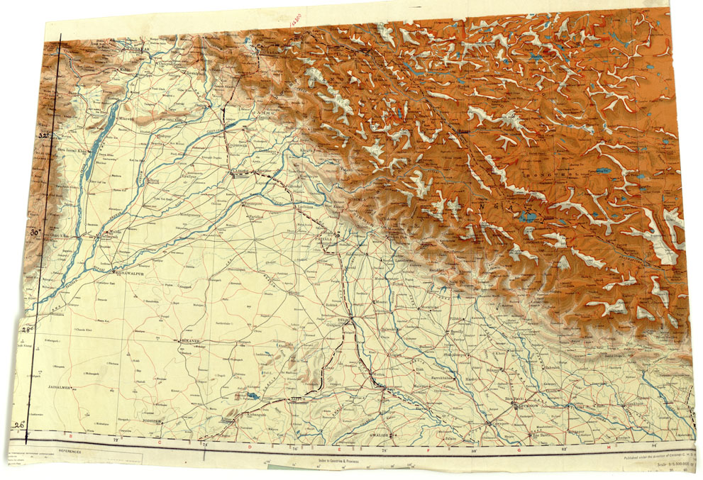 (N:16763) CINA - THE HIMALAYA MOUNTAINS AND SURRONDING REGIONS - Foglio 3 (B0013922) Carte e stampe antiche: riproduzione a colori su carta (formato A1)
