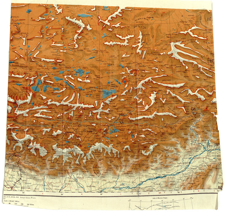 (N:16764) CINA - THE HIMALAYA MOUNTAINS AND SURRONDING REGIONS - Foglio 4 (B0013923) Carte e stampe antiche: riproduzione a colori su carta (formato A1)