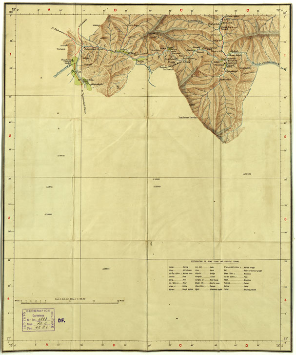 (N:16800) CINA - CARTA DEL TURKESTAN CHINESE Foglio 1 (B0013963) Carte e stampe antiche: riproduzione a colori su carta (formato A1)