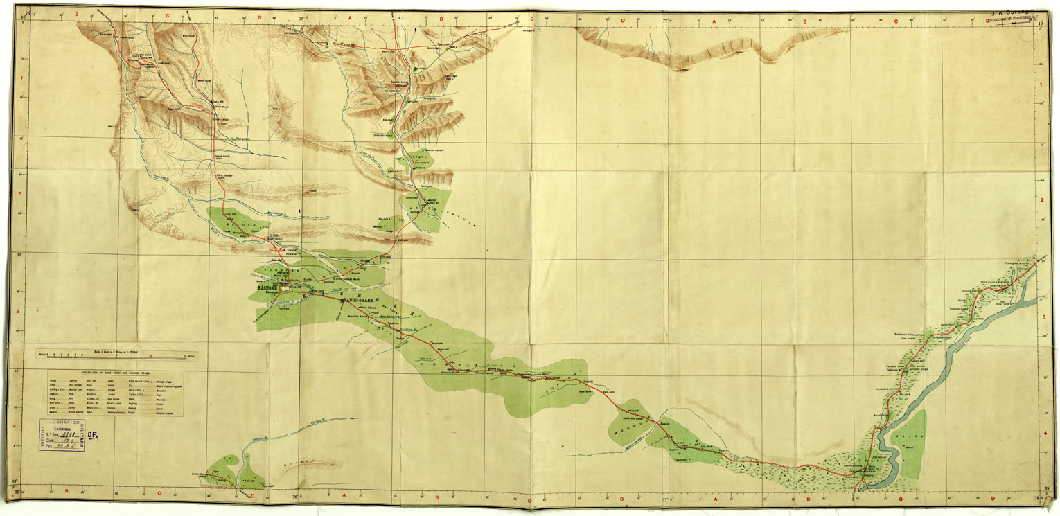(N:16801) CINA - CARTA DEL TURKESTAN CHINESE Foglio 2 (B0013964) Carte e stampe antiche: riproduzione a colori su carta (formato A1)