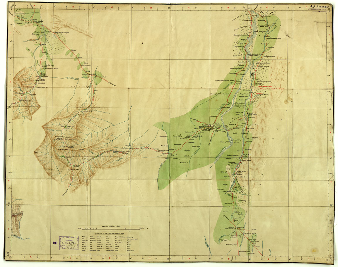 (N:16802) CINA - CARTA DEL TURKESTAN CHINESE Foglio 3 (B0013965) Carte e stampe antiche: riproduzione a colori su carta (formato A1)