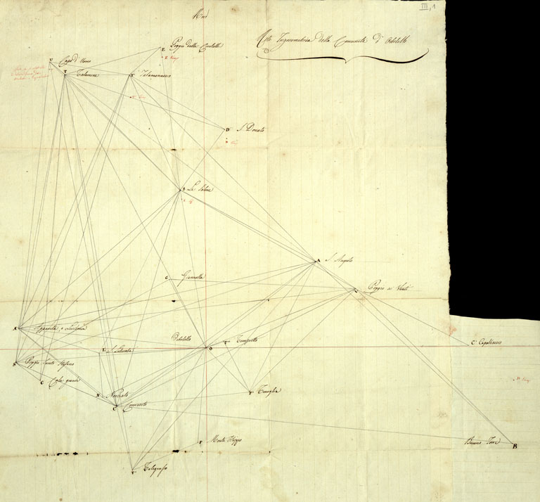 (N:16887) CARTA TRIGONOMETRICA DELLA COMUNITA' DI ORBETELLO. (B0014095) Carte e stampe antiche: riproduzione a colori su carta (formato A1)