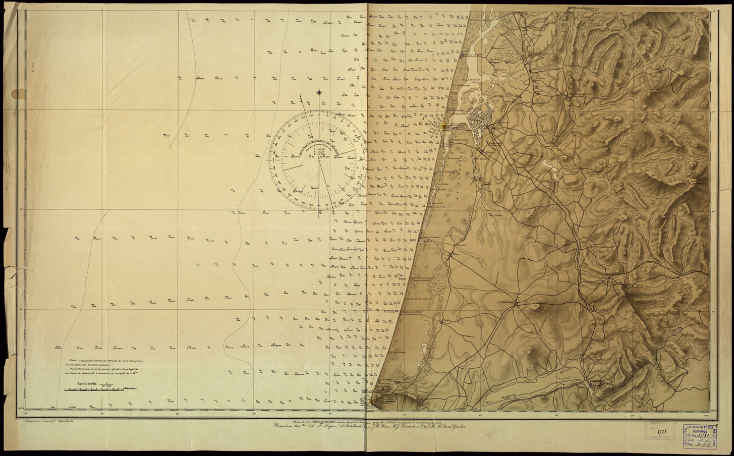 (N:16894) COSTA OESTE DE PORTUGAL. (B0014141, B0014142) Carte e stampe antiche: riproduzione a colori su carta (formato A1)