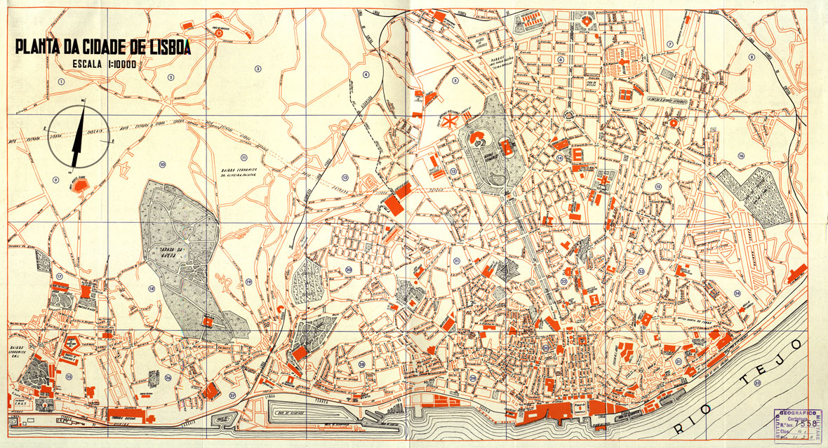 (N:17481) PLANTA DA CIDADE DE LISBOA (B0014393) Carte e stampe antiche: riproduzione a colori su carta (formato A1)