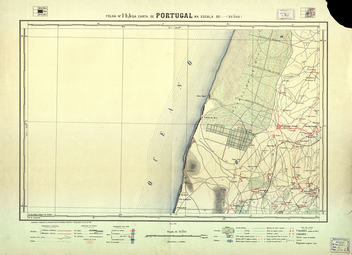 (N:17663) CARTA DE PORTUGAL - Foglio 14-b (B0014491) Carte e stampe antiche: riproduzione a colori su carta (formato A1)
