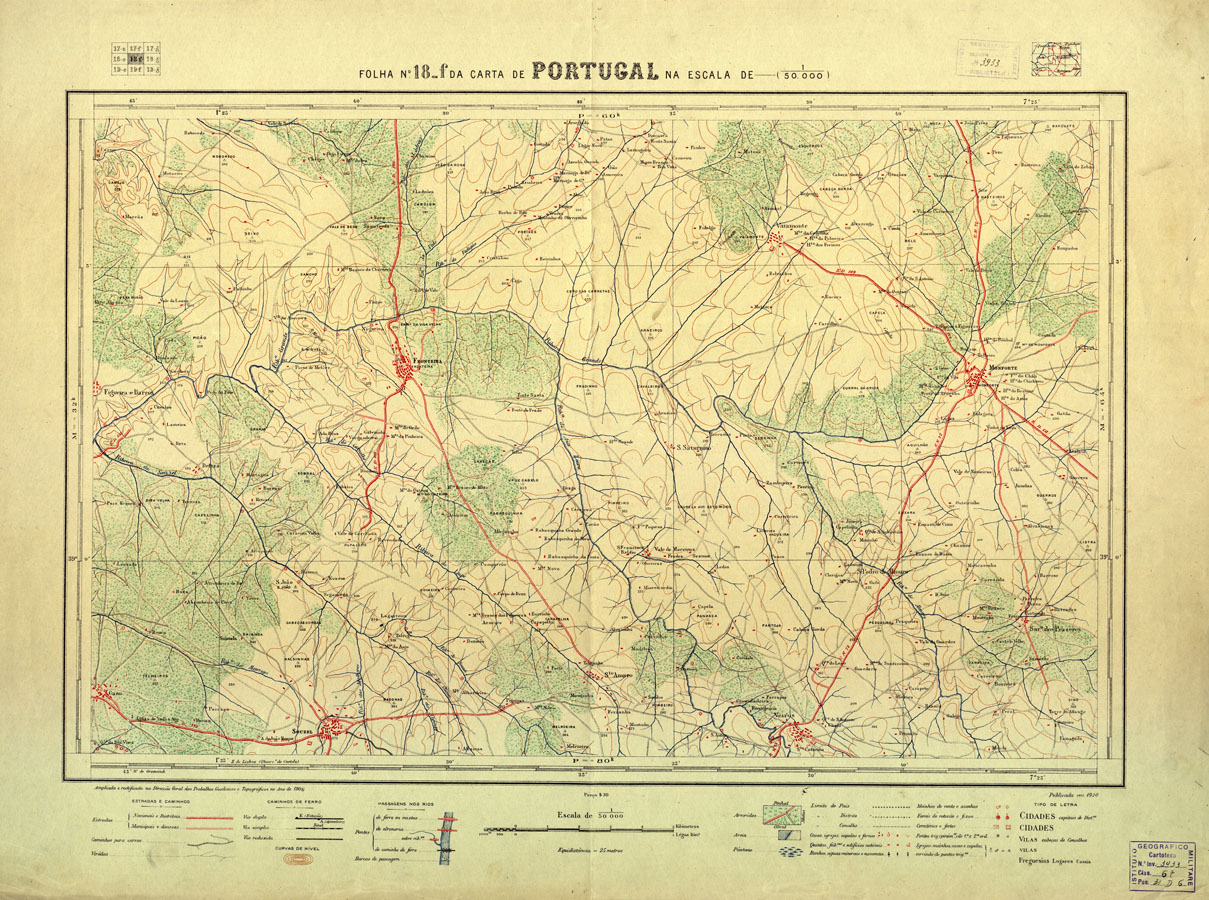 (N:17699) CARTA DE PORTUGAL - Foglio 18-f (B0014507) Carte e stampe antiche: riproduzione a colori su carta (formato A1)