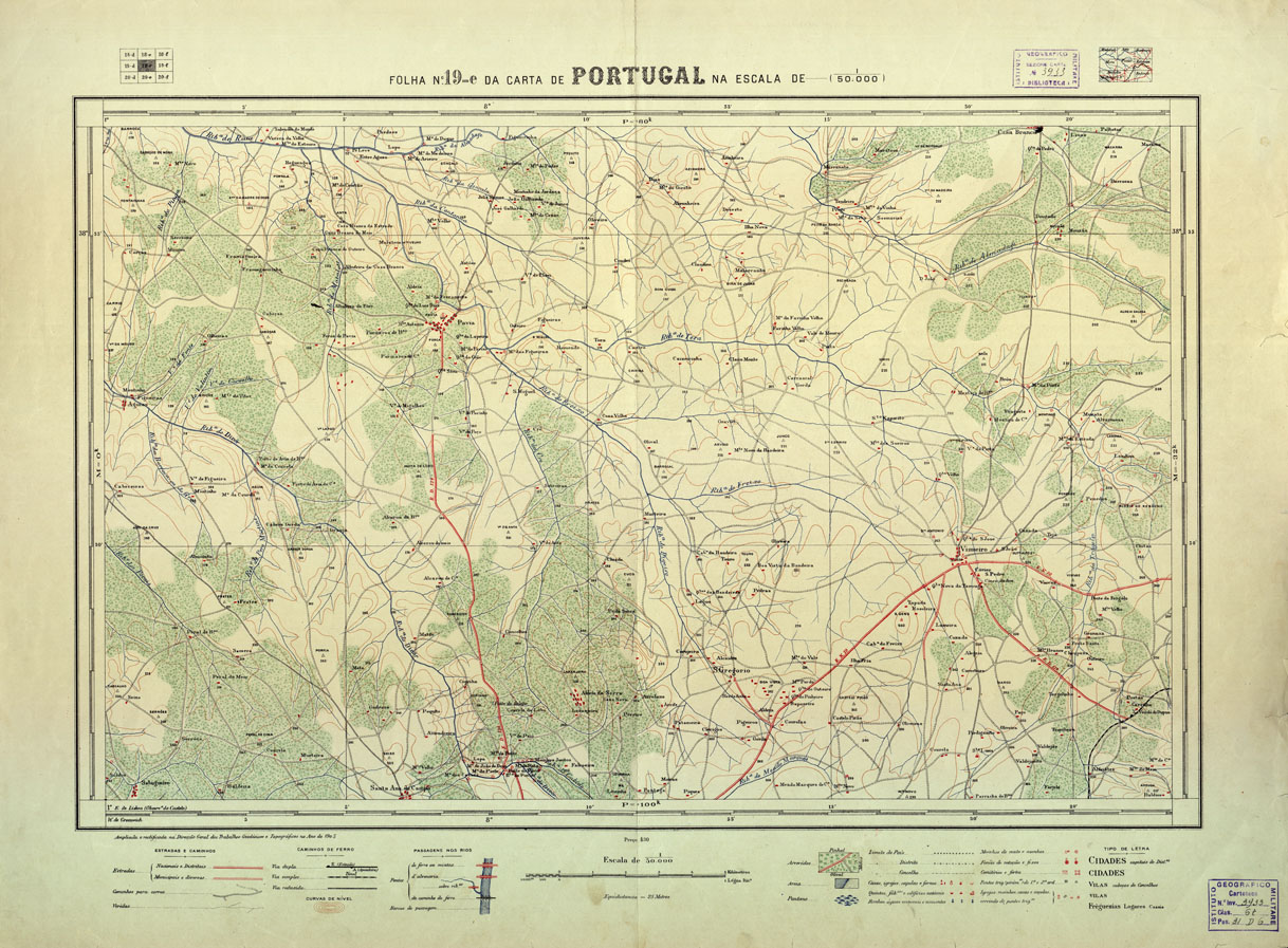 (N:17702) CARTA DE PORTUGAL - Foglio 19-e (B0014510) Carte e stampe antiche: riproduzione a colori su carta (formato A1)