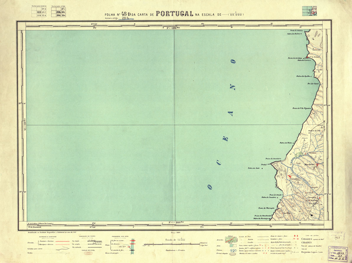 (N:17796) CARTA DE PORTUGAL - Foglio 48-d (B0014527) Carte e stampe antiche: riproduzione a colori su carta (formato A1)