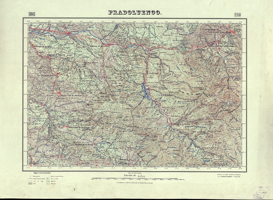 (N:18212) MAPA TOPOGRAFICO DE ESPANA - Pradoluengo - Foglio 239 (B0014676) Carte e stampe antiche: riproduzione a colori su carta (formato A1)