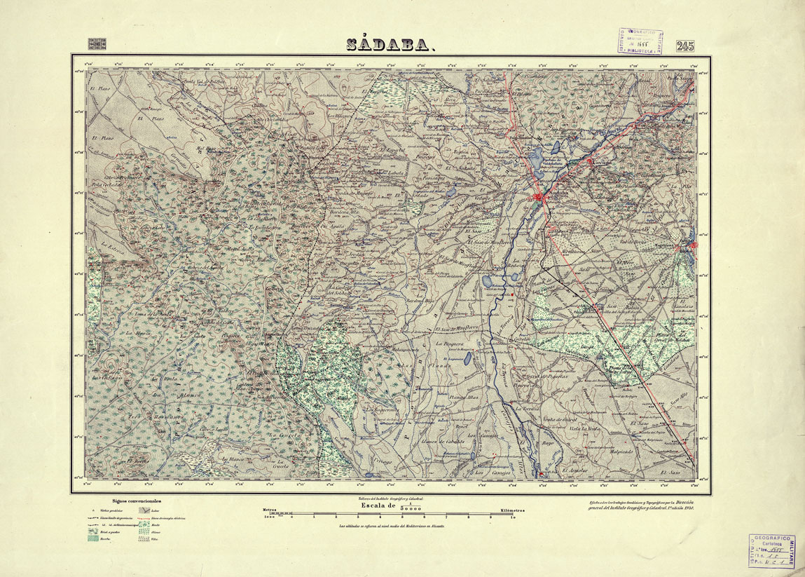 (N:18217) MAPA TOPOGRAFICO DE ESPANA - Sadaba - Foglio 245 (B0014681) Carte e stampe antiche: riproduzione a colori su carta (formato A1)