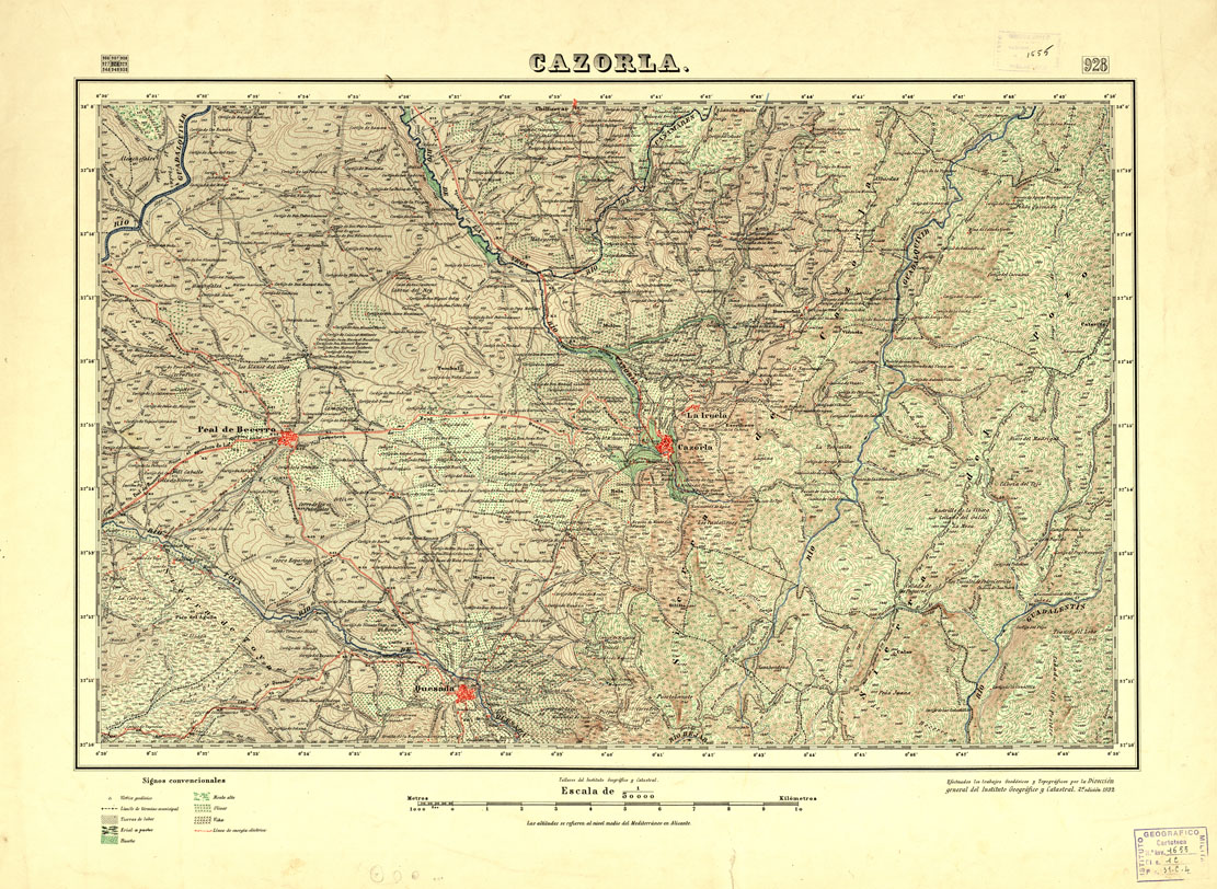 (N:18713) MAPA TOPOGRAFICO DE ESPANA - Carzola - Foglio 928 (B0015160) Carte e stampe antiche: riproduzione a colori su carta (formato A1)