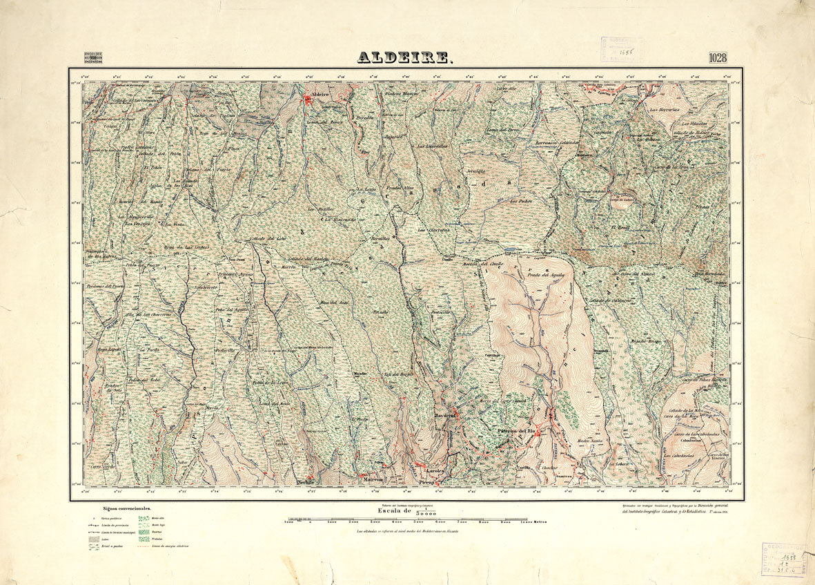 (N:18797) MAPA TOPOGRAFICO DE ESPANA - Aldeire - Foglio 1028 (B0015242) Carte e stampe antiche: riproduzione a colori su carta (formato A1)