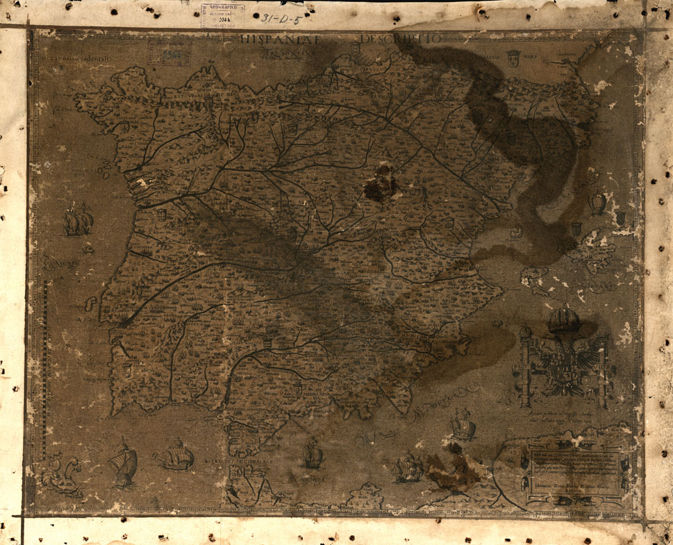 (N:18876) HISPANIE DESCRIPTIO (B0015321, B0015322, B0015323) Carte e stampe antiche: riproduzione a colori su carta (formato A1)
