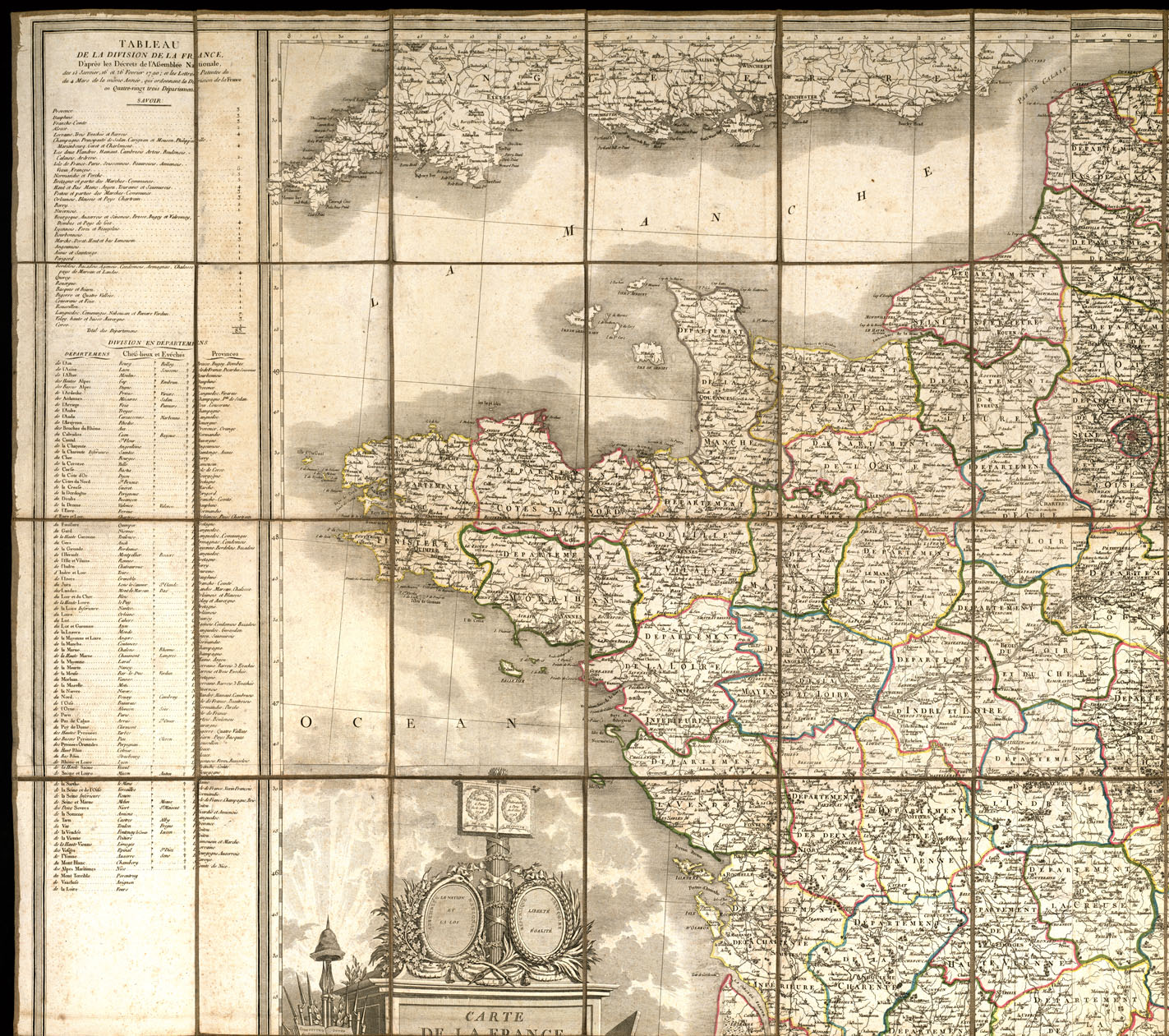 (N:20486) CARTE DE LA FRANCE (B0016944, B0016945, B0016946, B0016947) Carte e stampe antiche: riproduzione a colori su carta (formato A1)