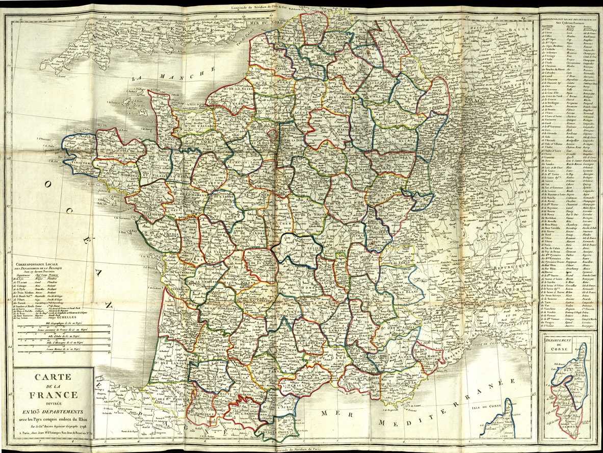 (N:20491) CARTE DE LA FRANCE (B0016949) Carte e stampe antiche: riproduzione a colori su carta (formato A1)
