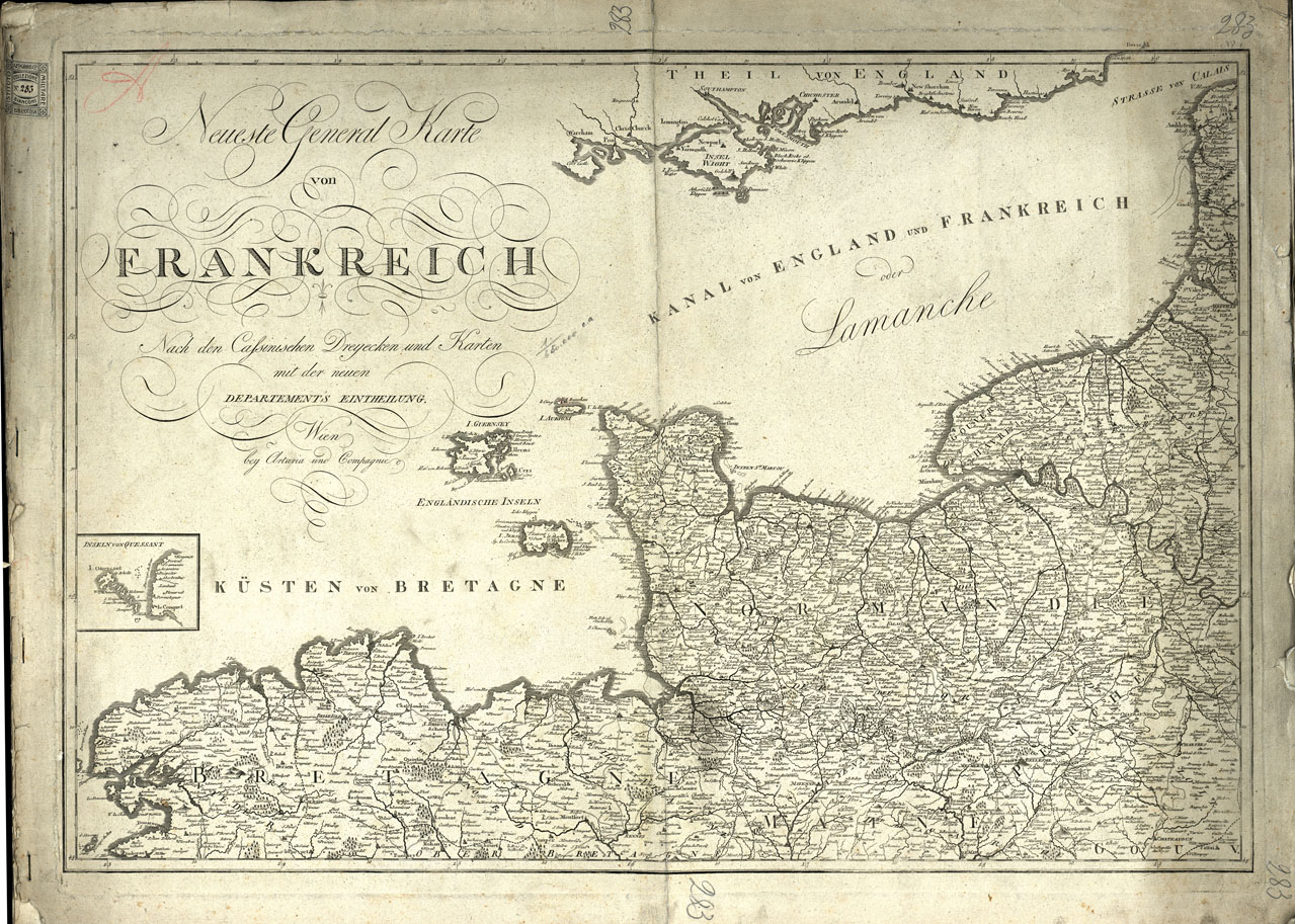(N:20495) NEUSTE GENERAL KARTE VON FRANKREICH - Foglio 1 (B0016953) Carte e stampe antiche: riproduzione a colori su carta (formato A1)