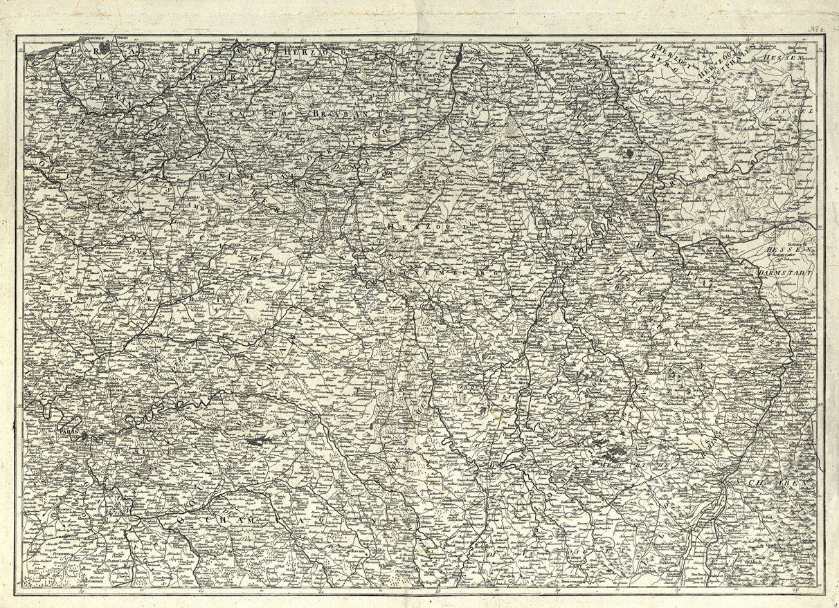 (N:20496) NEUSTE GENERAL KARTE VON FRANKREICH - Foglio 2 (B0016954) Carte e stampe antiche: riproduzione a colori su carta (formato A1)