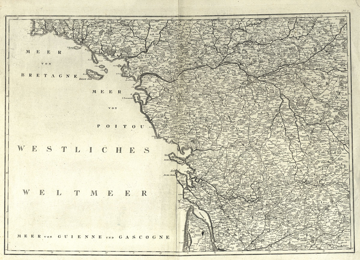 (N:20497) NEUSTE GENERAL FARTE VON FRANKREICH - Foglio 3 (B0016955) Carte e stampe antiche: riproduzione a colori su carta (formato A1)