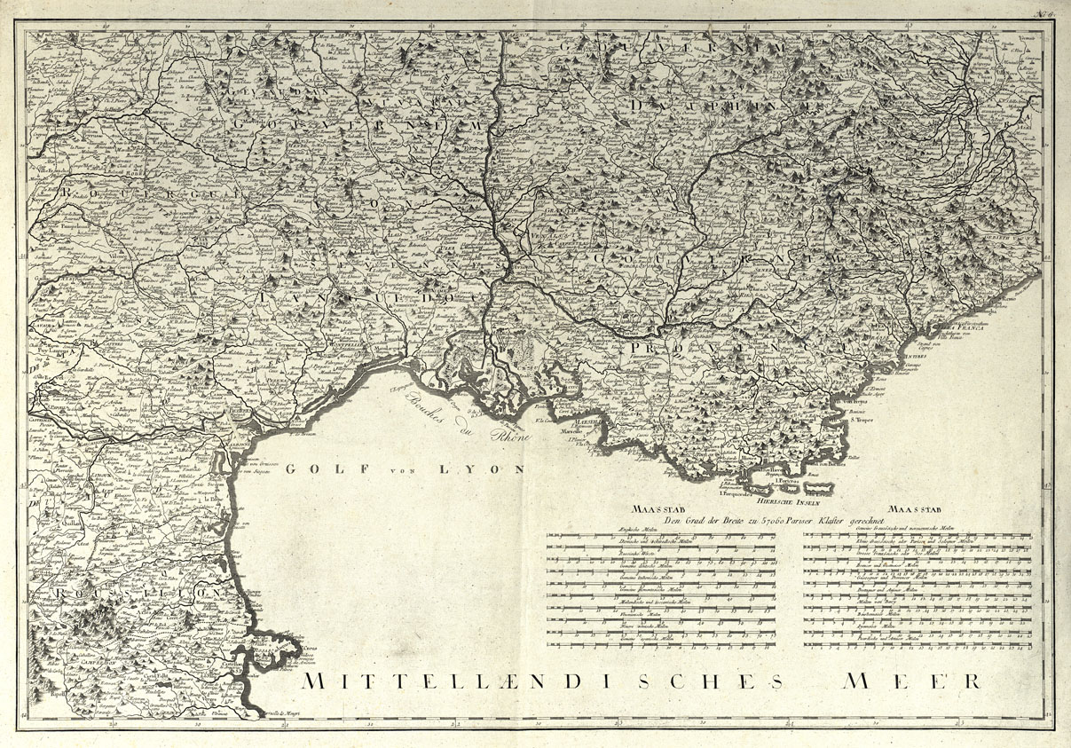 (N:20500) NEUSTE GENERAL KARTE VON FRANKREICH - Foglio 6 (B0016958) Carte e stampe antiche: riproduzione a colori su carta (formato A1)