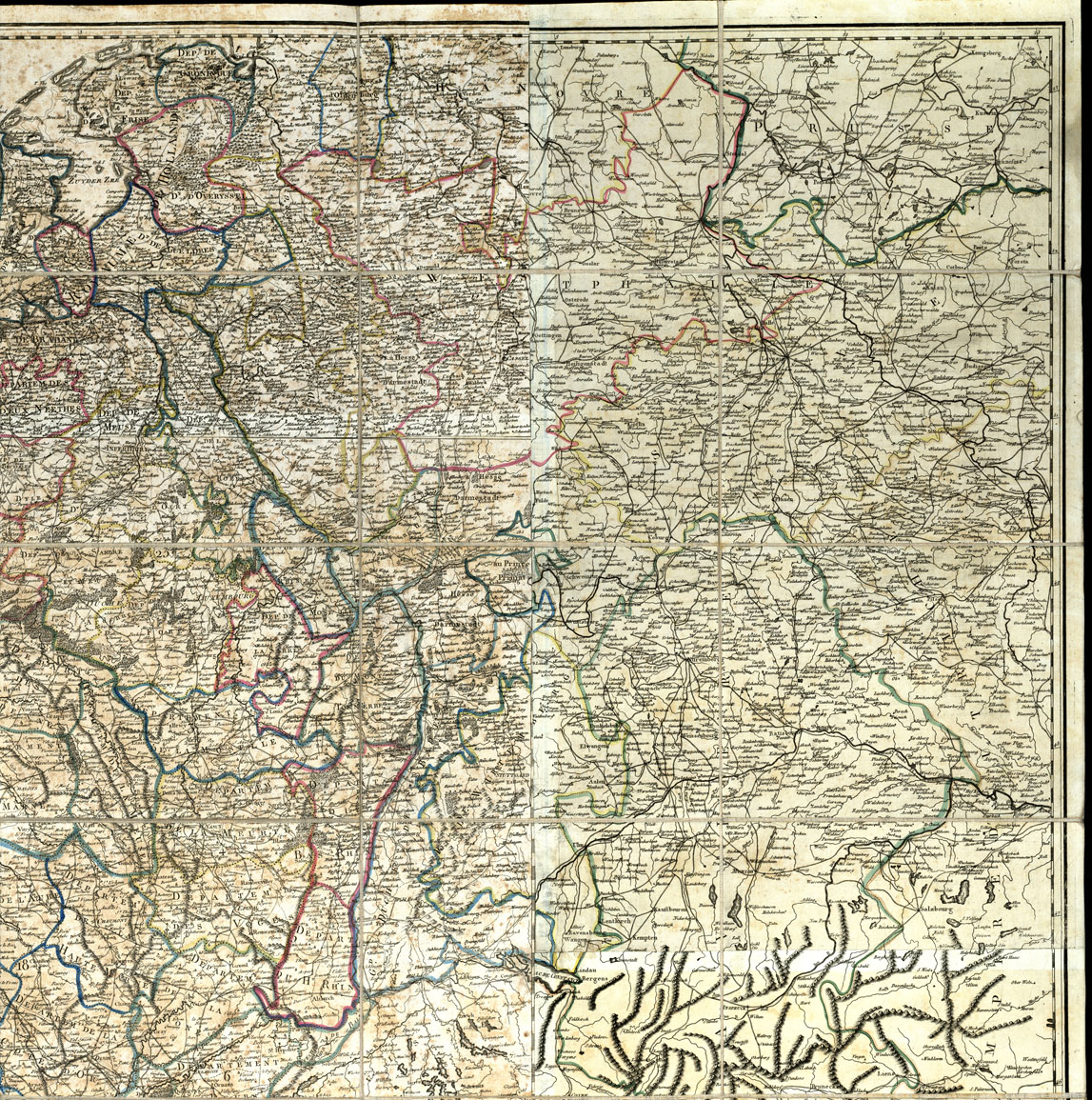 (N:20502) CARTE DE L'EMPIRE FRANCAIS (B0016960, B0016961, B0016962, B0016963) Carte e stampe antiche: riproduzione a colori su carta (formato A1)