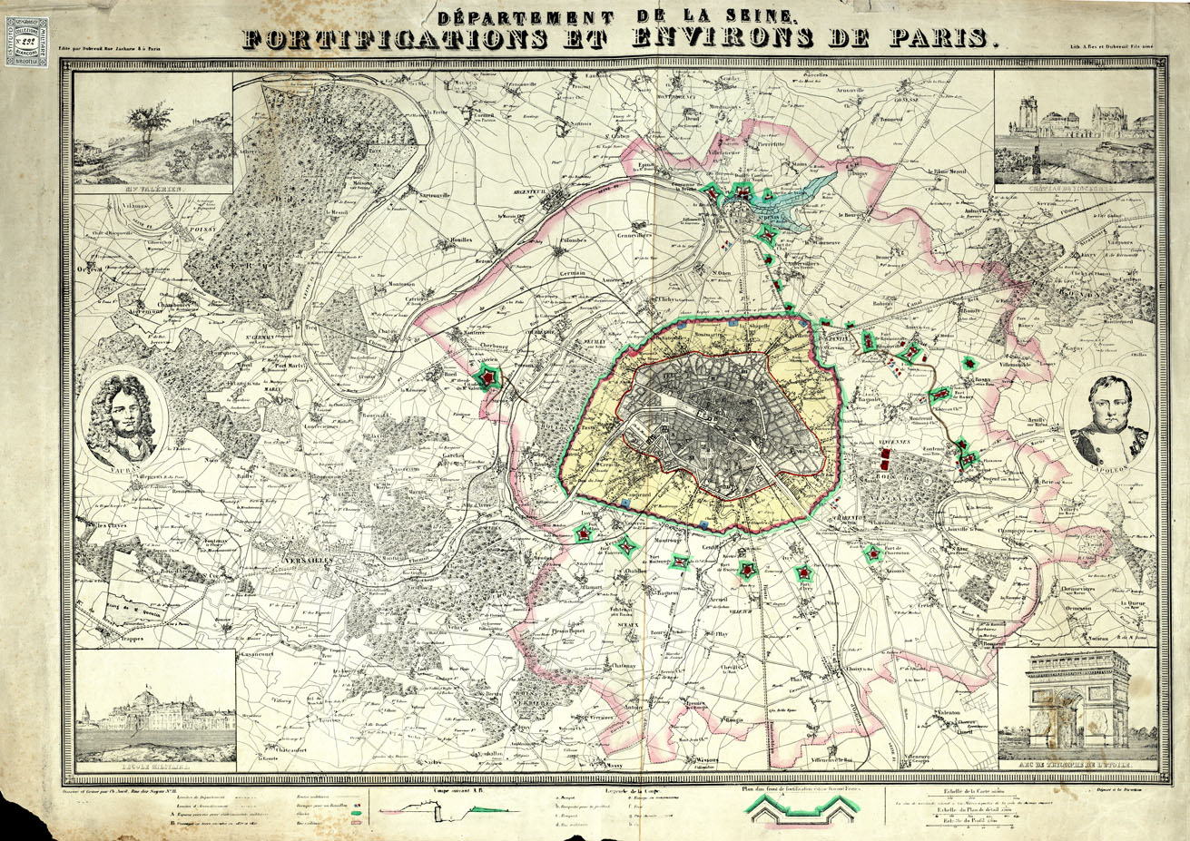 (N:20512) DEPARTEMENT DE LA SEINE (B0016970) Carte e stampe antiche: riproduzione a colori su carta (formato A1)