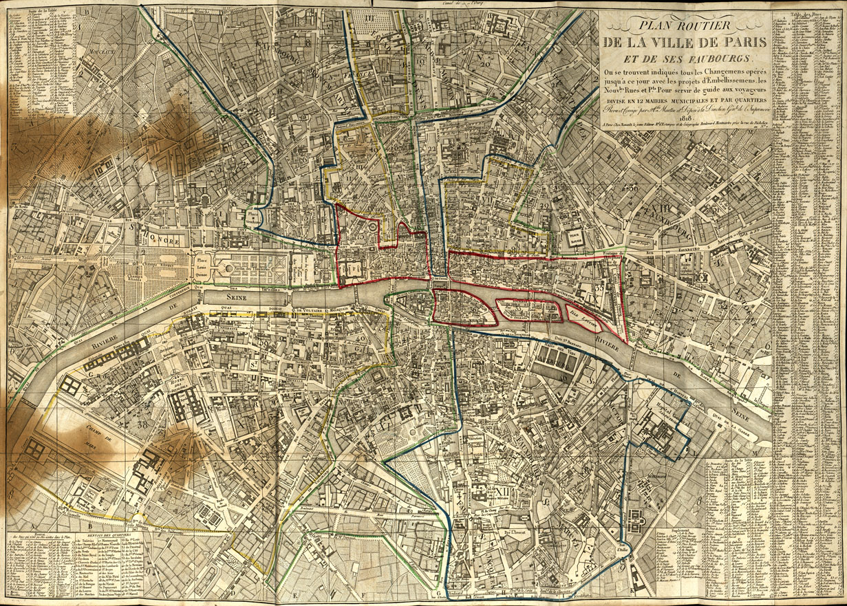 (N:20521) PIANTE DELLA CITTA' DI PARIGI - Foglio 5 (B0016979) Carte e stampe antiche: riproduzione a colori su carta (formato A1)