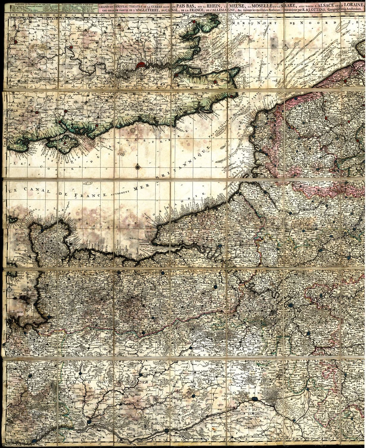 (N:20548) GRAND ET NOUVEAU THEATRE DE LA GUERRE DANS LES PAIS BAS (B0017006, B0017007) Carte e stampe antiche: riproduzione a colori su carta (formato A1)