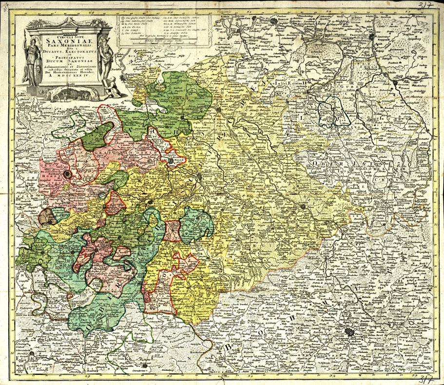 (N:20557) CIRCULI SUPER. SAXONIAE PARS MERIDIONALIS SIVE DUCATUS, ELECTORATUS ET PRINCIPATUS DUCUM SAXONIAE EX ZOLMANNIANIS ET ZURNERIANIS (B0017015) Carte e stampe antiche: riproduzione a colori su carta (formato A1)