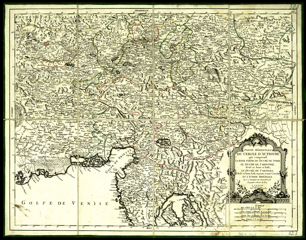 (N:20562) PARTIE MERIDIONALE - DU CERCLE D'AUTRICHE (B0017020) Carte e stampe antiche: riproduzione a colori su carta (formato A1)