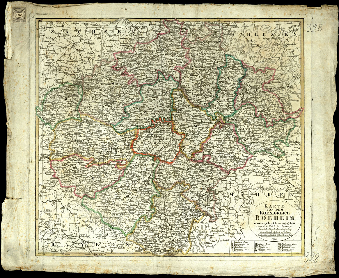 (N:20568) KARTE - VON DEM - KOENIGREICH - BOEHEIM - NEUVERZEICHNET, HERAUSGEGEBEN VON JOH WALCH IN AUGSBURG (B0017026) Carte e stampe antiche: riproduzione a colori su carta (formato A1)