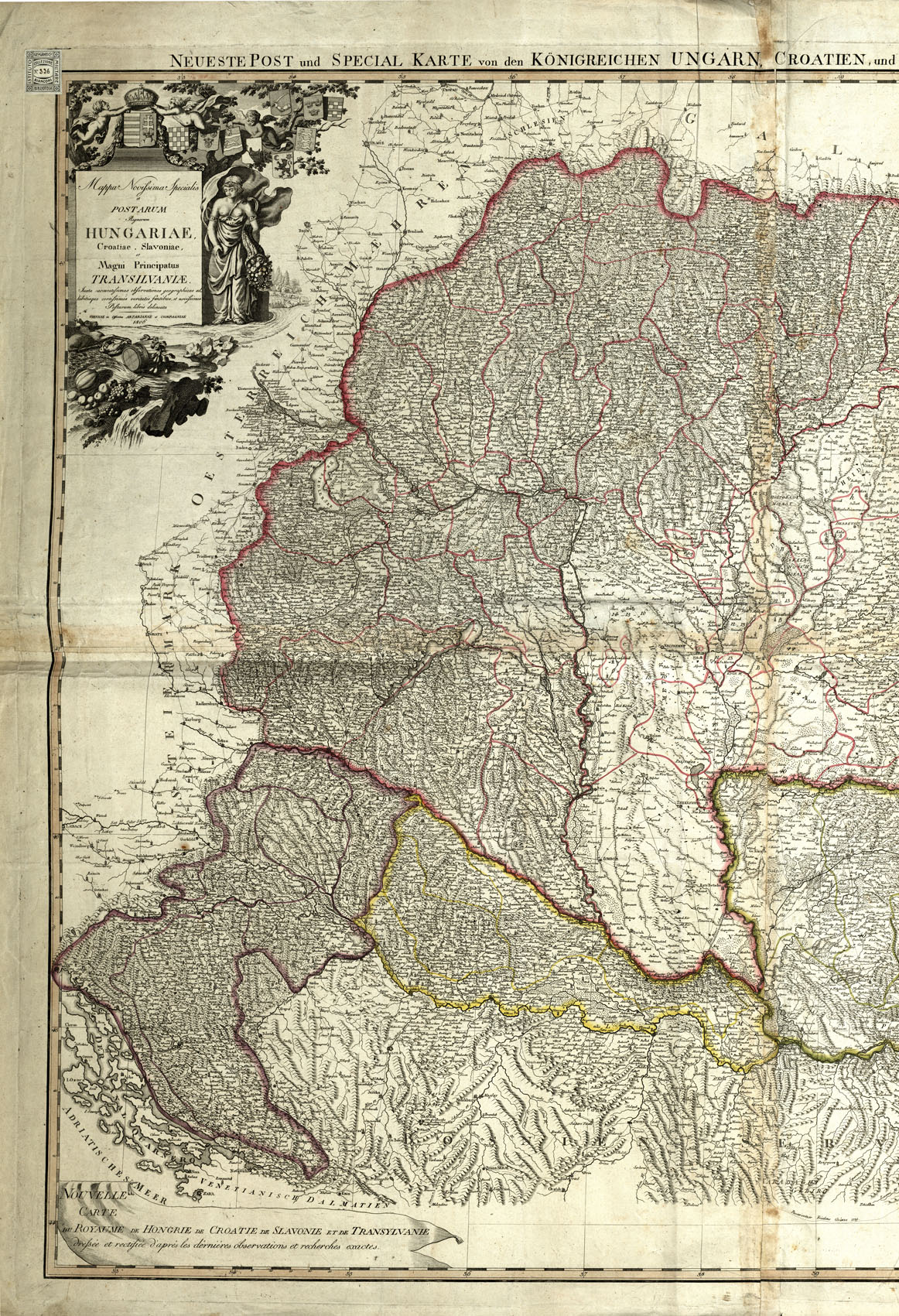 (N:20586) MAPPA NOVISSIMA SPECIALIS AC POSTARUM (B0017044, B0017045) Carte e stampe antiche: riproduzione a colori su carta (formato A1)