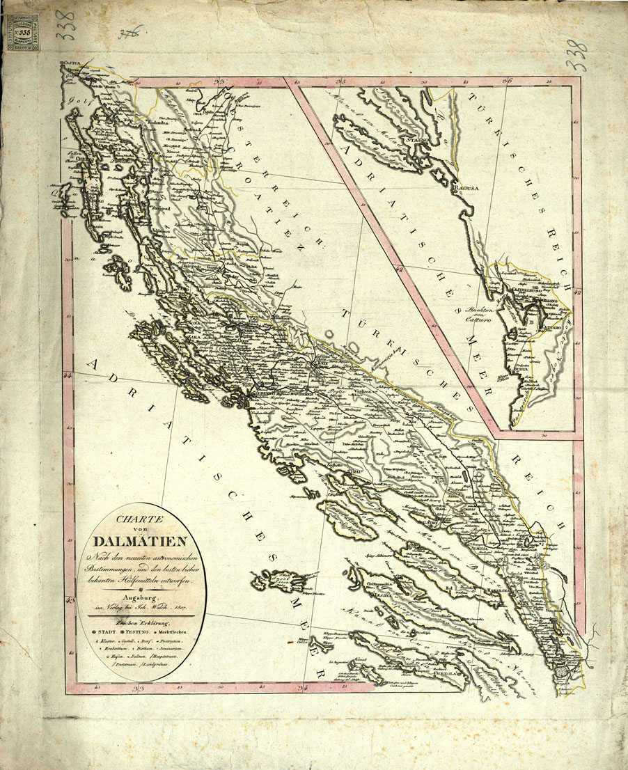 (N:20589) CHARTE VON DALMATIEN (B0017047) Carte e stampe antiche: riproduzione a colori su carta (formato A1)