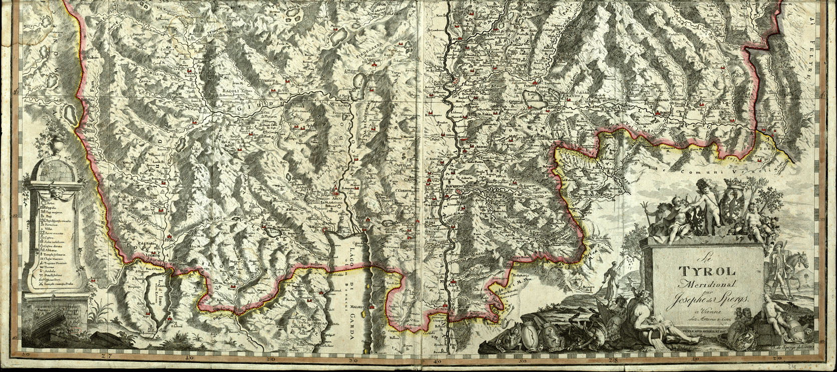 (N:20592) LE TYROL MERIDIONAL PAR JOSEPH DE SPERGS A VIENNE CHEZ ARTARIA E COM (B0017050, B0017051) Carte e stampe antiche: riproduzione a colori su carta (formato A1)